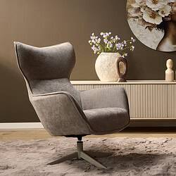 Luxueuze grey lounge fauteuil met ergonomisch design en hoogwaardige stoffering, perfect voor elegante woonkamers en thuiskantoren.