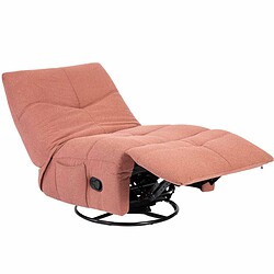 Comfortabele relaxfauteuil met elektrisch verstelbare functies, bekleed met rozekleurige stof, modern ontwerp, ideaal voor comfortabele zithoek in woning of kantoor.