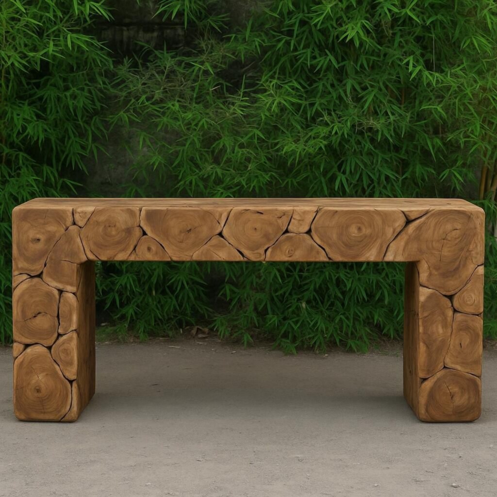 Sidetable Block Teakhout 160cm Uniek Indonesie