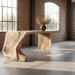 Suar waterfaltafel uit een stuk hout 3 meter exclusief bij Mokana Meubelen