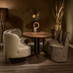 Luxe hotel chique eetkamerbank Luna van Haveco in ovale vorm met supecomfort