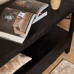 stf-811a-021 Moderner schwarzer Couchtisch aus Holz mit Stauraum und modernem Look, ideal für stilvolle Wohnzimmer.