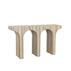 Console Dulce grey faux travertine