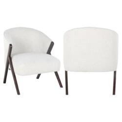 Lounge stoel Mia white bouclé