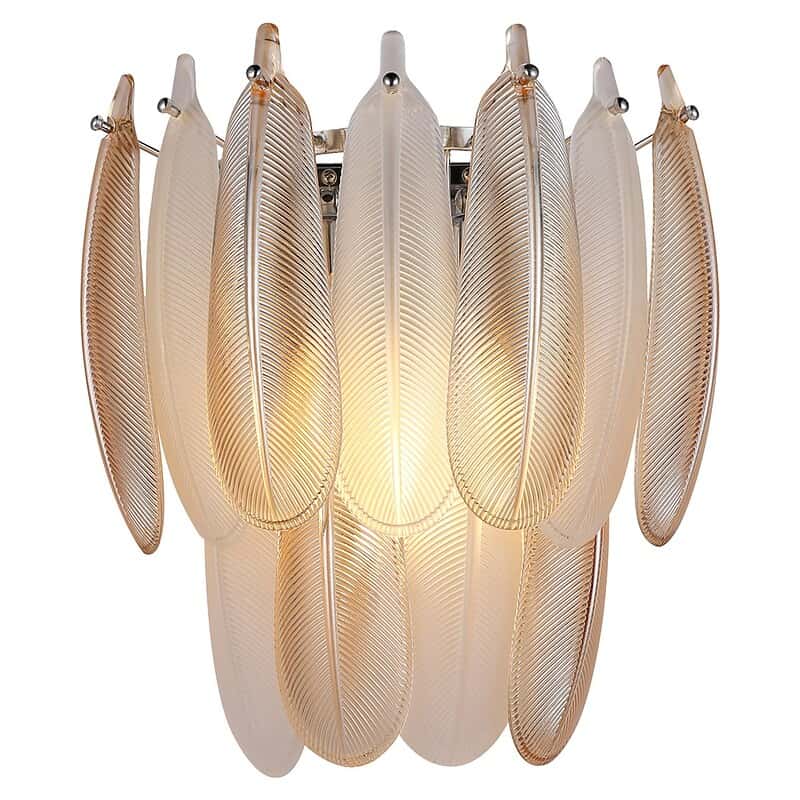 Elegante design plafondlamp met ivoorkleurige, bladachtige details, perfect voor moderne interieurdecoratie.