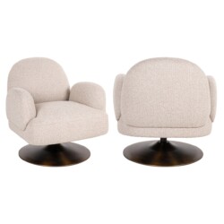 Lounge stoel Kagney biscotti swivel