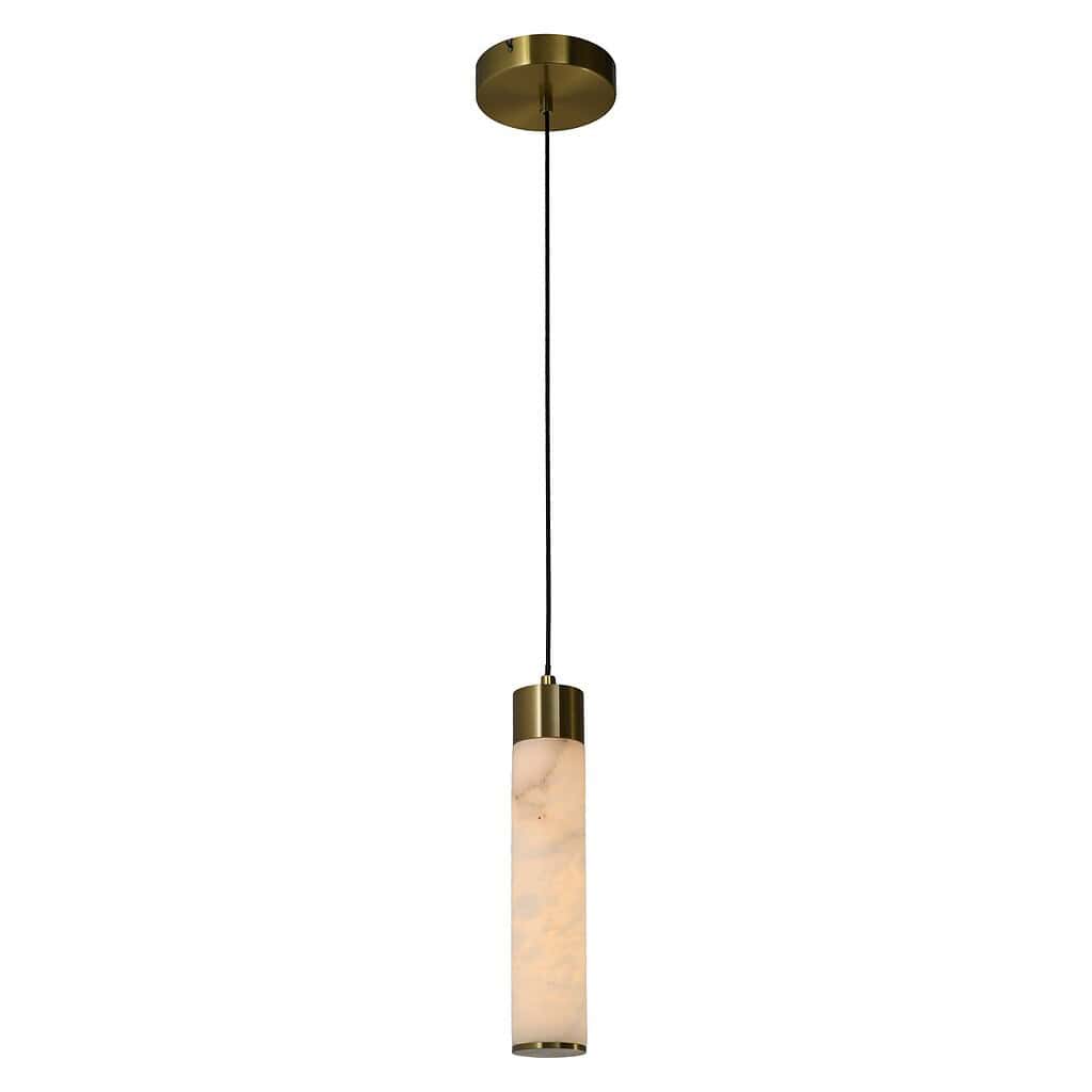 Elegant hanglamp met marmeren afwerking en gouden details, perfect voor moderne interieurdesigns.