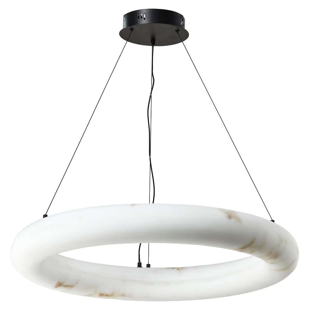 Strakke LED hanglamp met ringvormige design, ideaal voor modern interieur en inspiratie voor Mokana meubels.