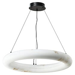 Strakke LED hanglamp met ringvormige design, ideaal voor modern interieur en inspiratie voor Mokana meubels.