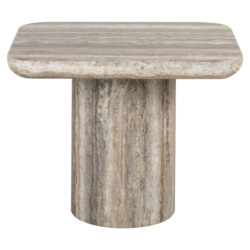 Bijzettafel Denizly grey faux travertine