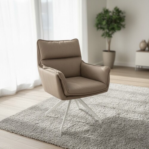 Eetkamkerstoel 490 in Bull Liver met witte poot direct leverbaar Eetkamkerstoel 490 in Bull Liver met witte poot direct leverbaar