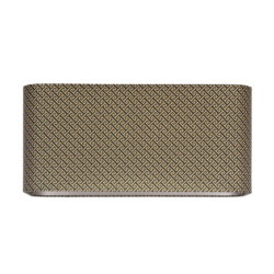 Elegant design bankkussen met geometrisch patroon in zwart en beige, geschikt voor moderne interieurstijlen.