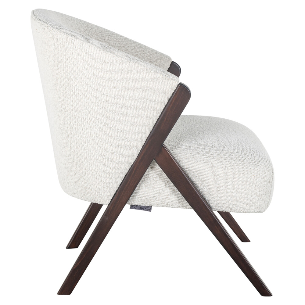 Lounge stoel Mia white bouclé