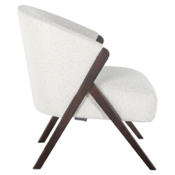Lounge stoel Mia white bouclé