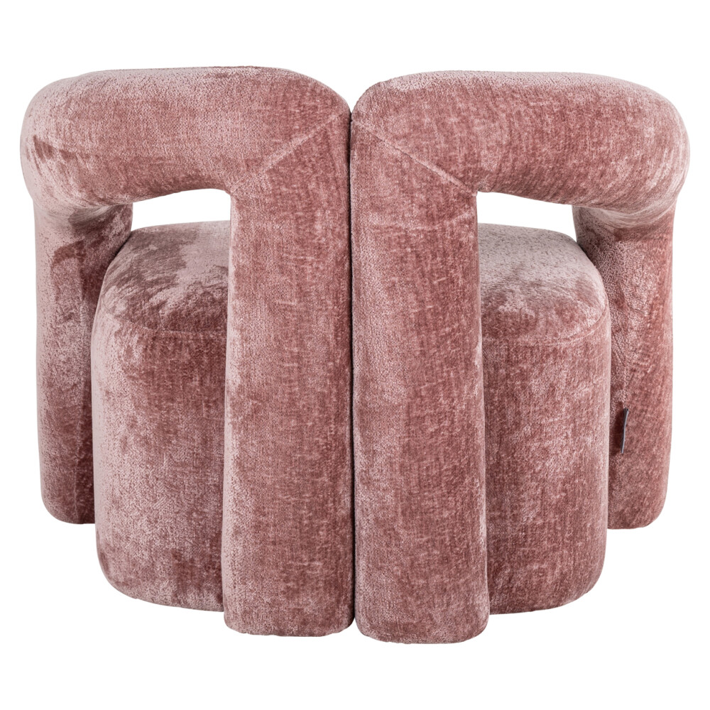 Lounge stoel Dana rose chenille