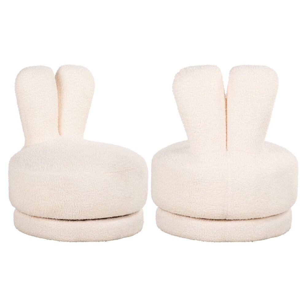 Lounge stoel Bunny teddy white swivel kids