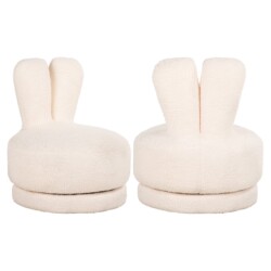 Lounge stoel Bunny teddy white swivel kids