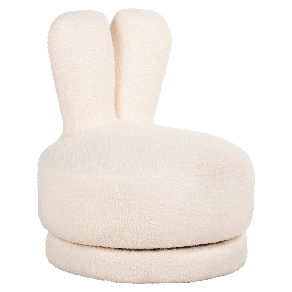 Lounge stoel Bunny teddy white swivel kids