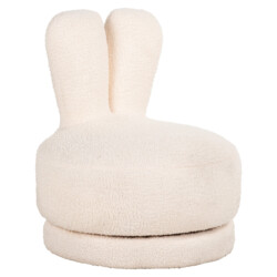 Lounge stoel Bunny teddy white swivel kids