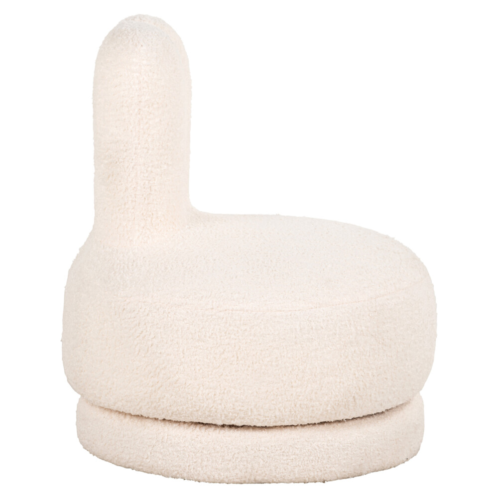 Lounge stoel Bunny teddy white swivel kids