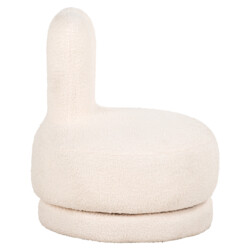Lounge stoel Bunny teddy white swivel kids
