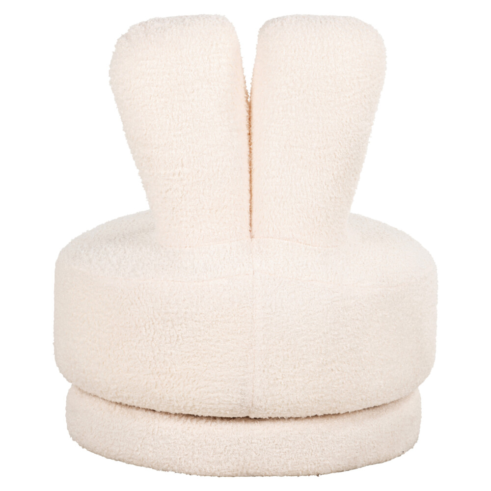 Lounge stoel Bunny teddy white swivel kids