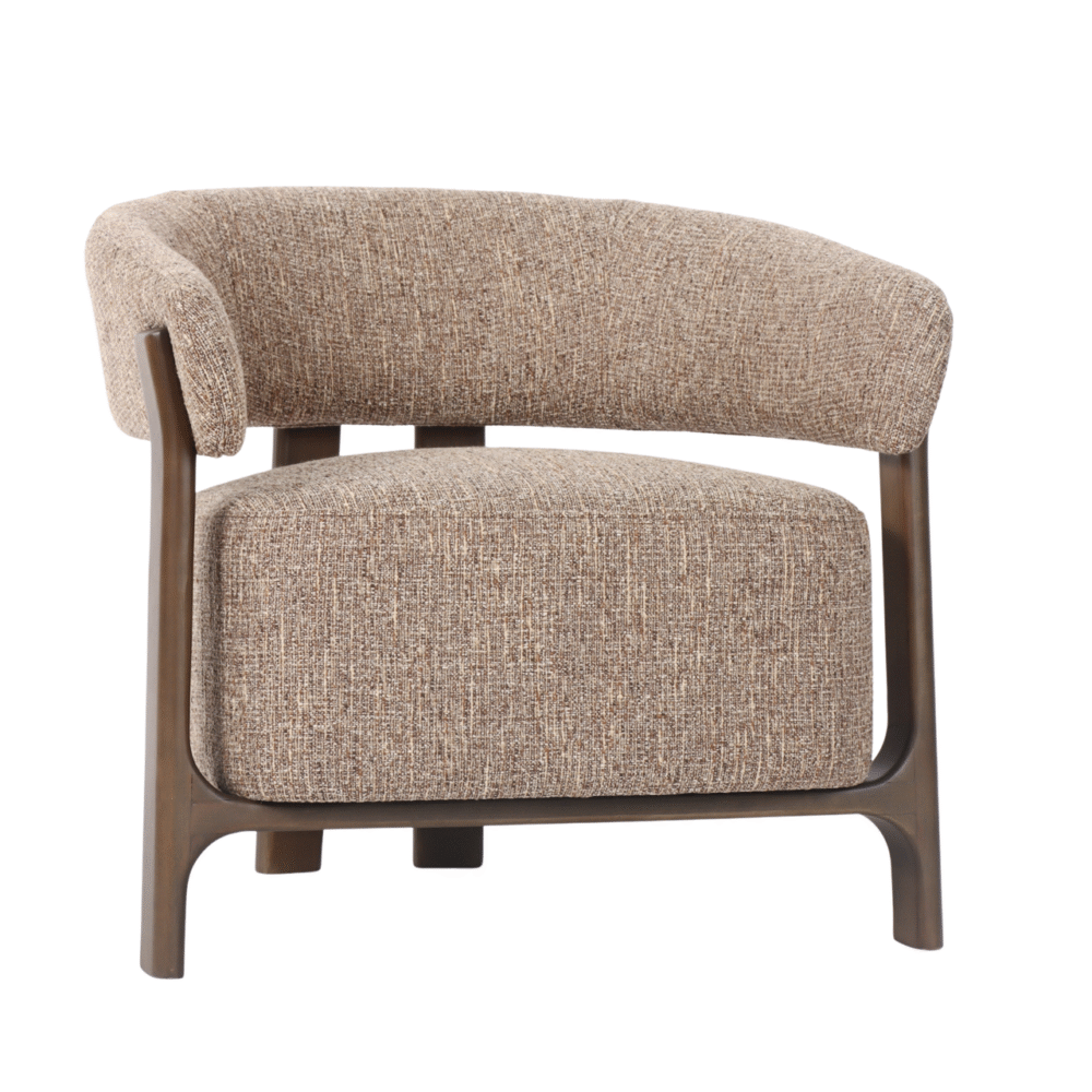 Lounge stoel Dalara brown tweed
