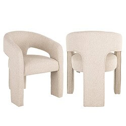 Slaapkamer stoelen van op maat gemaakte bekleding met elegante beige stoffering, perfect voor modern interieur en comfort.