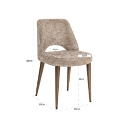 Eetkamerstoel Delphine lovely nature fire retardant (Set of 2)