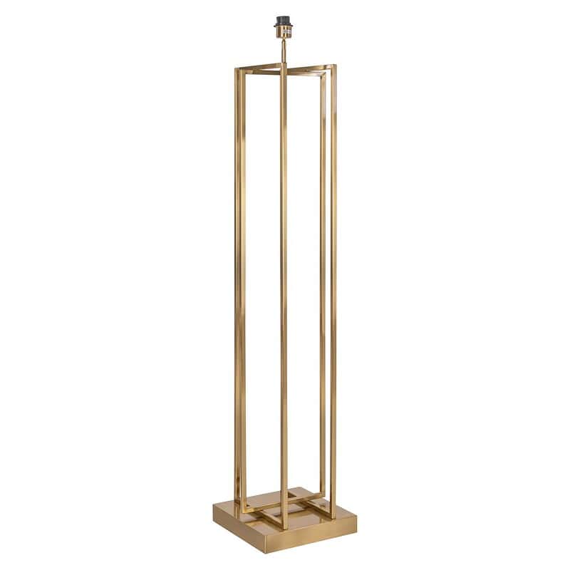 Strakke gouden vloerlamp met moderne minimalistische frame, gemaakt van metaal, perfect voor woonkamer of slaapkamer. Elegante verlichting en tijdloos design, maatwerk mogelijk.