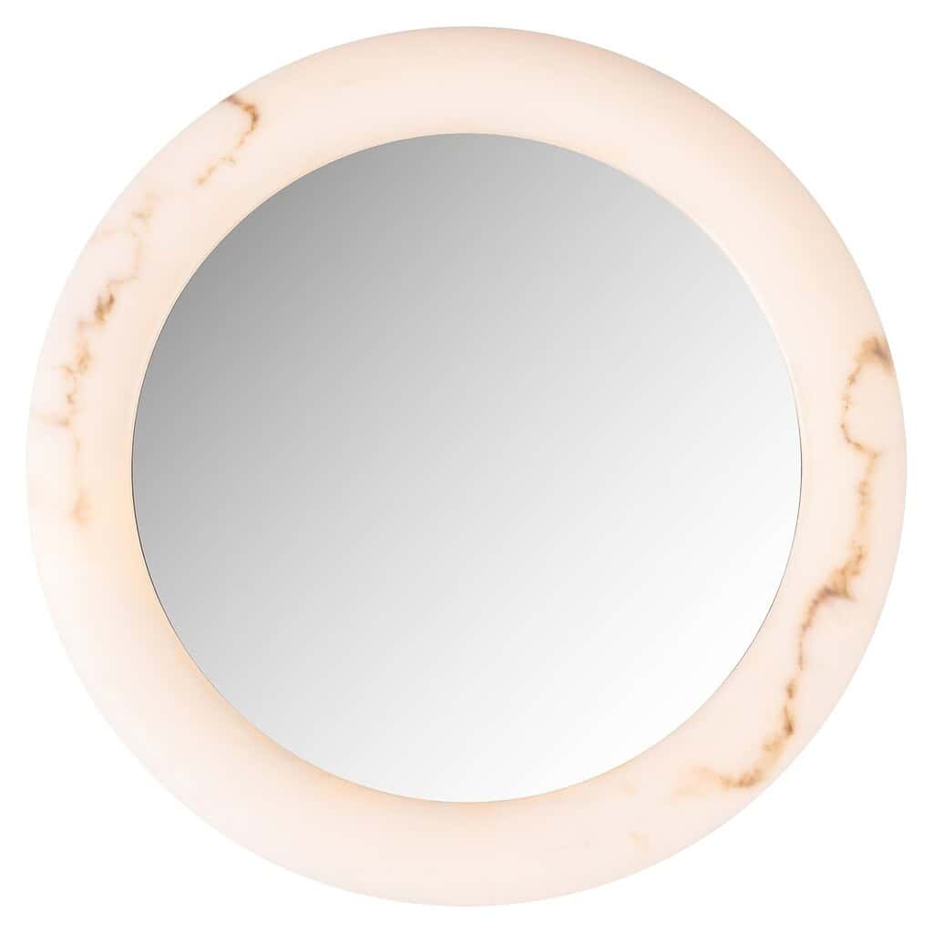 Elegante ronde spiegel met marmeren rand, perfect voor modern interieur en badkamer decoratie. Hoogwaardige afwerking, stylish en functioneel.