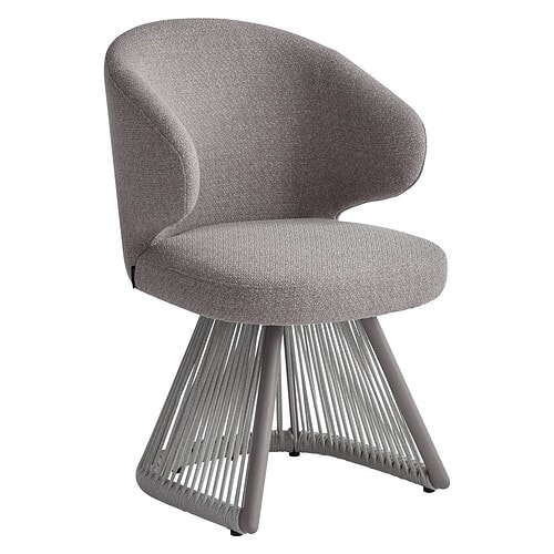 Elegante moderne fauteuil met zachte bekleding en uniek design, perfect voor luxe interieur en comfortabele zithoek.