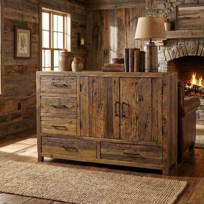 Brent Dressoir 120cm | Oud hout