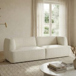 Bank aura in zachte teddy stof modern 3 zits