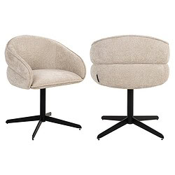 Zachte beige stoffering bureaustoelen met zwart metalen poot voor comfortabele en moderne kantoorruimte inrichting.