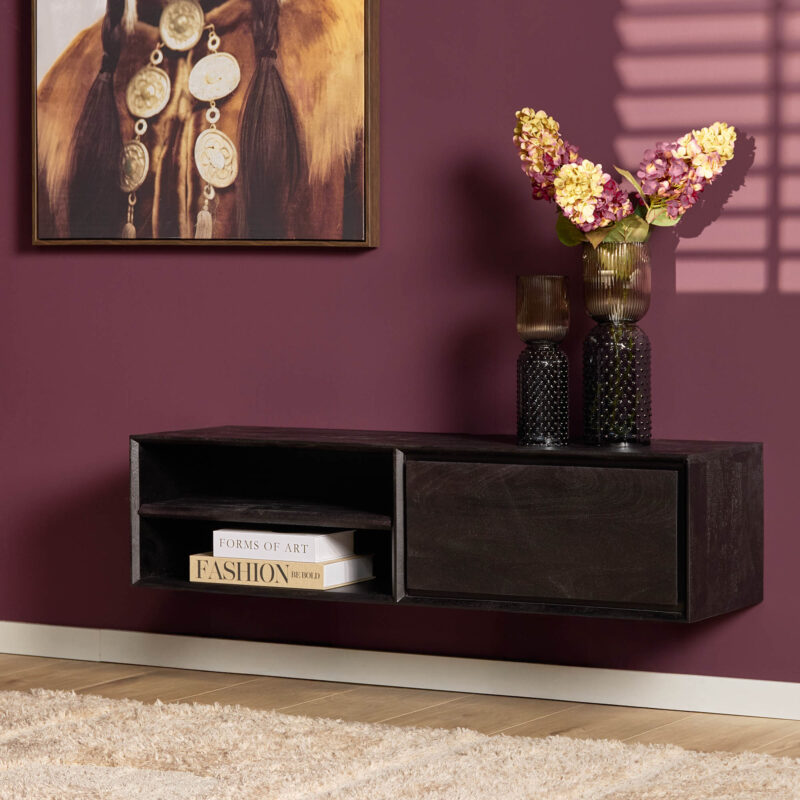 Zwevend tv meubel Ambiance Black | 120 cm