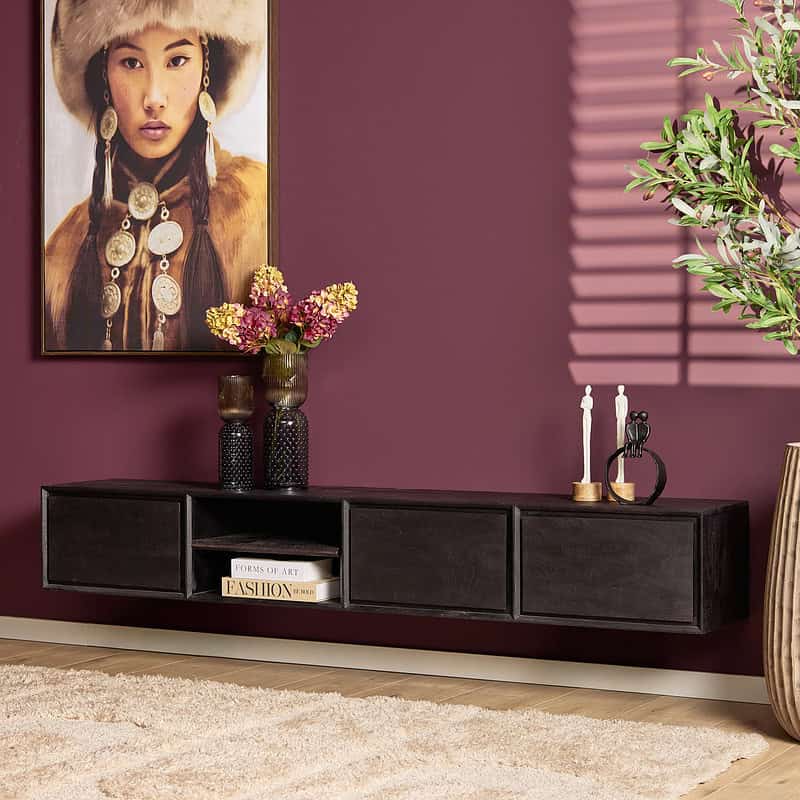 Elegante zwarte wandmeubel voor interieur styling | Mokana Meubelen.
