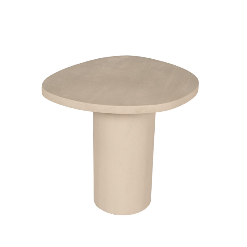 Elegante ovale bijzettafel van licht essenhout, modern design, natuurlijke afwerking, perfect voor woonkamer of slaapkamer.