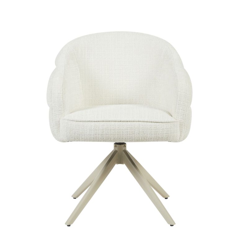 Eetkamerstoel Bella | Off White | Poot Sand | Met armleuning