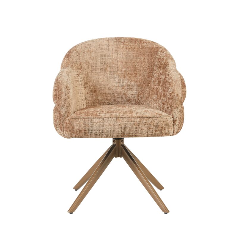 Eetkamerstoel Bella | Cinnamon | Poot Bronze | Met armleuning