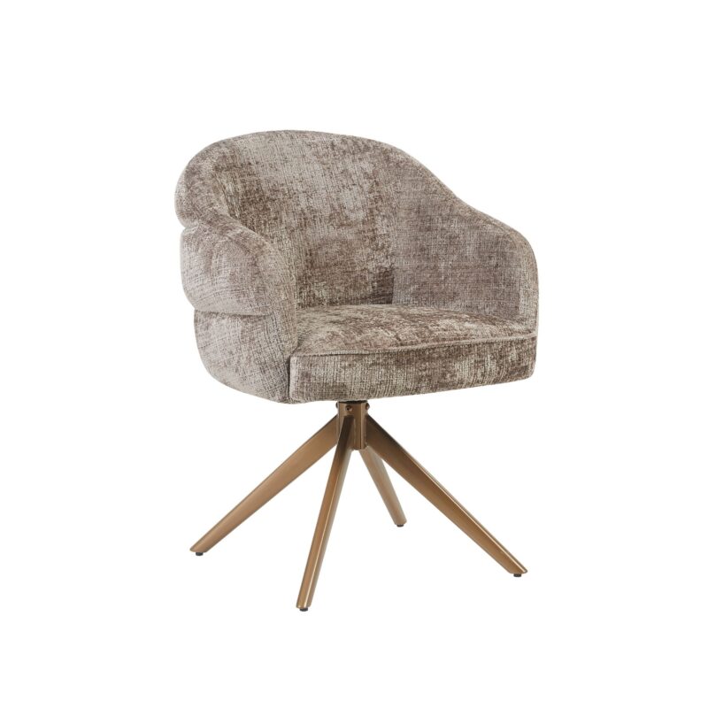 Eetkamerstoel Bella | Clay | Poot Bronze | Met armleuning