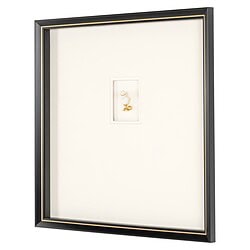 1. Elegante zwarte lijst met gouden details voor luxe woonkamer decoratie en muurkunst.