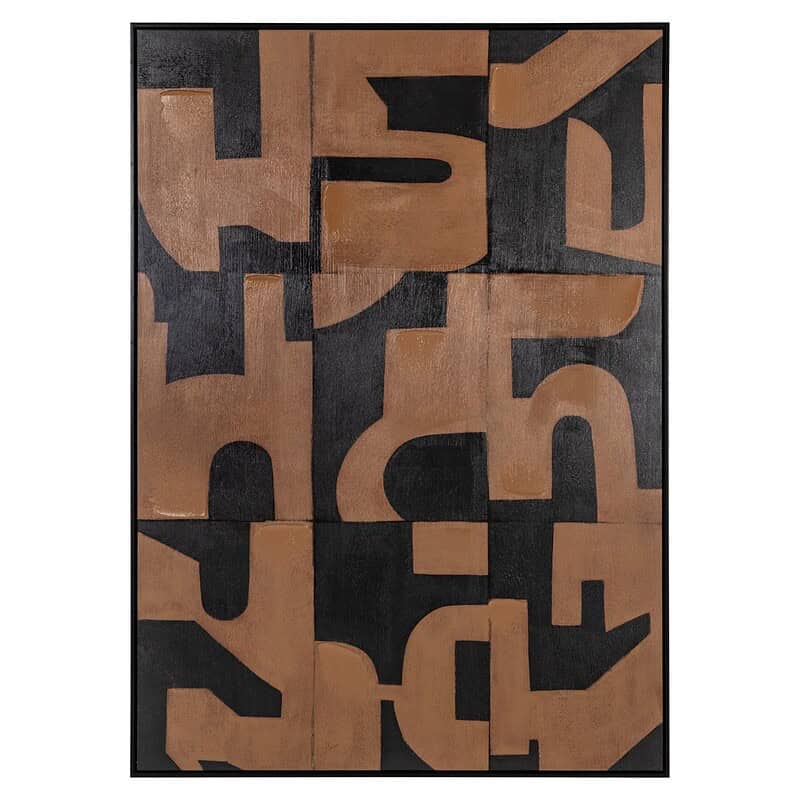 Uniek handgemaakt houten kunstwerk met abstracte vormen en natuurlijke afwerking, perfect voor modern interieur.