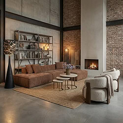 Hoekbank Cannon van het Anker in zachte Be Cotton stof met bijpassende Japandi fauteuils Bocks