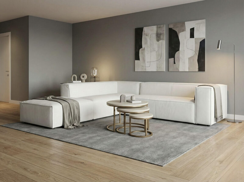 Hoekbank Summer van het Anker in sterk toledo leder wit