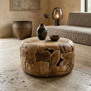 Salontafel Gabri teak rond