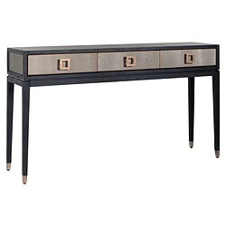 Houten entertainmentmeubel met 3 ladevakken en moderne details, perfect voor een stijlvolle woonkamer. Mooie combinatie van zwart hout en beige laden voor een elegante uitstraling.