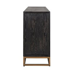 Elegante houten kast met zwart finish en gouden voet, perfect voor modern interieur en woon- of kantooropbergoplossingen.