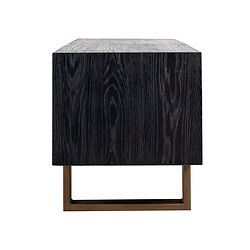 7483-2 Houten bijzettafel van Mokana Meubelen met zwart eikenhout en metalen onderstel voor een strakke, moderne uitstraling.