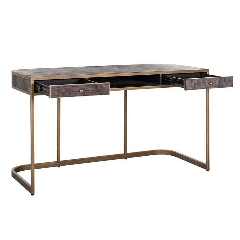 2. Elegant bureau met luxe afwerking en opbergmogelijkheden, perfect voor een moderne werkplek of thuis. Duurzaam design met praktische lades en een stijlvolle uitstraling.